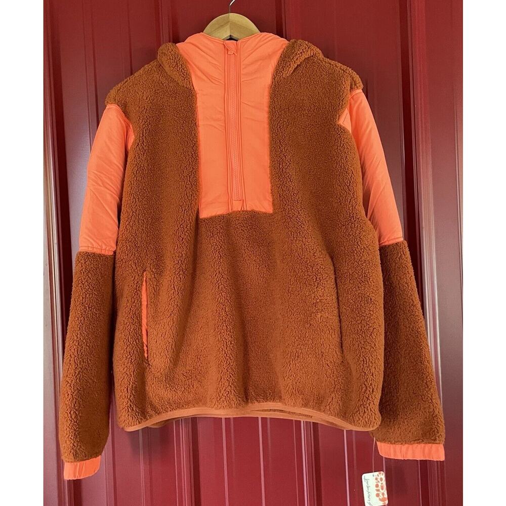 Free People Sweater Fleece Movement Lead The Pack Half‎ Zip Hoodie Small New